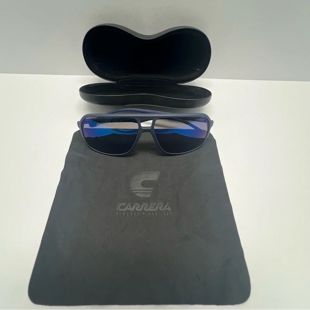 CARRERA NWOT 8035/S Carbon Fiber Blue‎ Sunglasses 61-14 Aviator UV Made in Italy